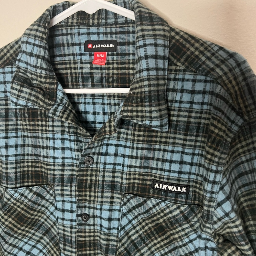 Airwalk Men's Checkered Shirt Jacket in Blue and Black - Picture 3 of 5